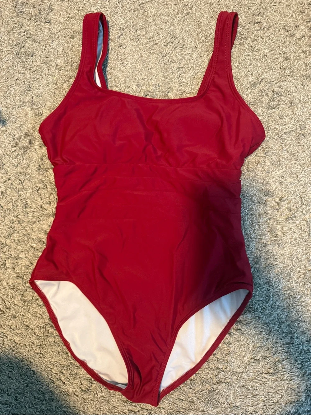 Dark Red Ruched One Piece Swimsuit Size Small